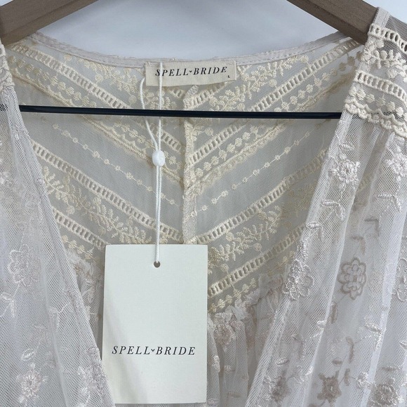 Spell Margot Duster Off White Lace Size Large(40), New with Tags - Picture 7 of 10